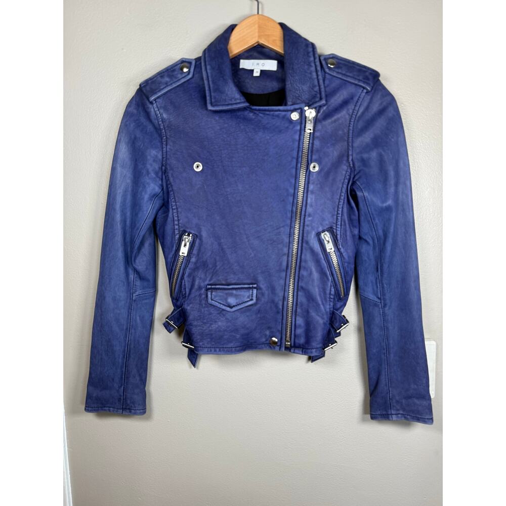 IRO Ashville Lambskin Leather Jacket $1200 size 36/4 US - Picture 4 of 12